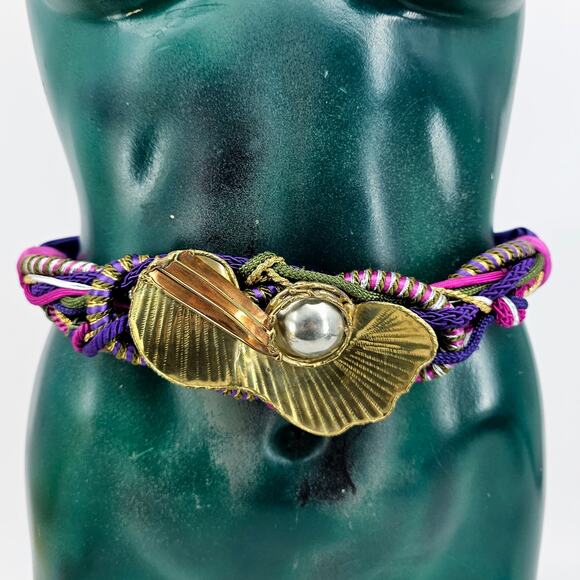 Vintage 70s 80s Braided Raffia Cording High Waisted Mermaidcore Cinch Belt OS main image 4